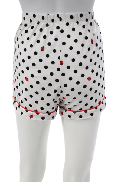 Kate Spade New York Womens Polka Dot Short Sleeve Pajama Set White Size XL