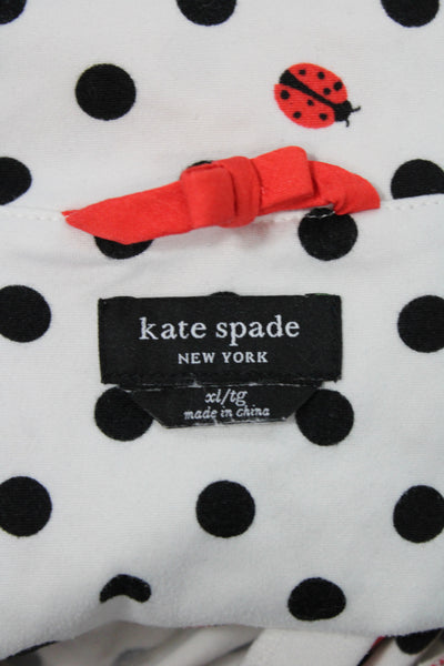 Kate Spade New York Womens Polka Dot Short Sleeve Pajama Set White Size XL