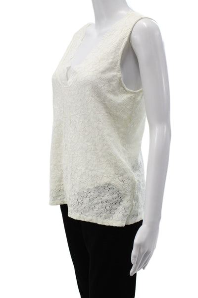 Red Haute Womens Ivory Floral V-Neck Camisole Size M