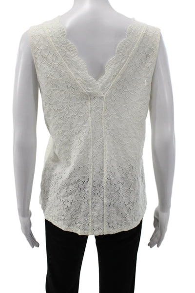 Red Haute Womens Ivory Floral V-Neck Camisole Size M