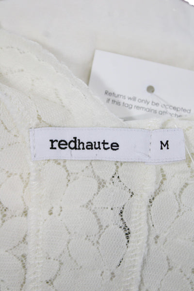 Red Haute Womens Ivory Floral V-Neck Camisole Size M