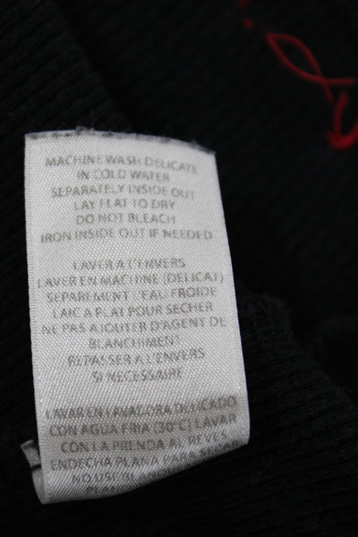 Philanthropy Women Basic Black Crew Neck Cotton Short Sleeve T-Shirt Size M
