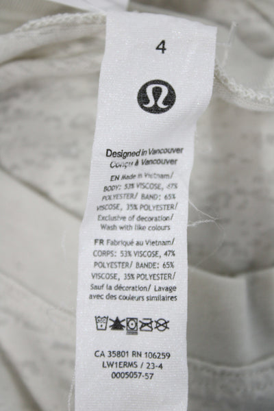 Lululemon Womens Ivory Basic Sleeveless Tank Crew Neck Athleisure Size 4