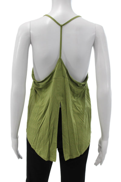 Lululemon Women Green Jersey V-Neck Spaghetti Strap Tank Athleisure Size 8