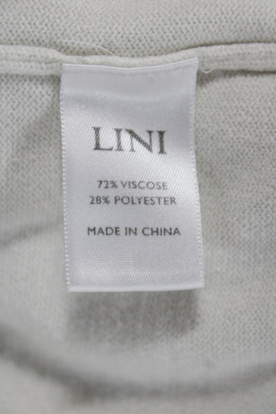 Lini Womens Pullover Ivory Crew Neck Short Sleeve Size S