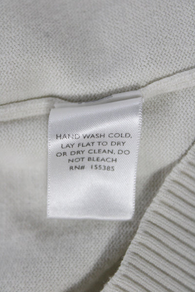 Lini Womens Pullover Ivory Crew Neck Short Sleeve Size S