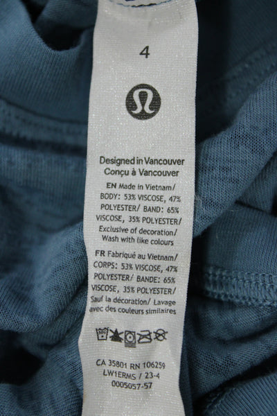 Lululemon Women Basic Blue Tank Sleeveless Crew Neck Athleisure Size 4