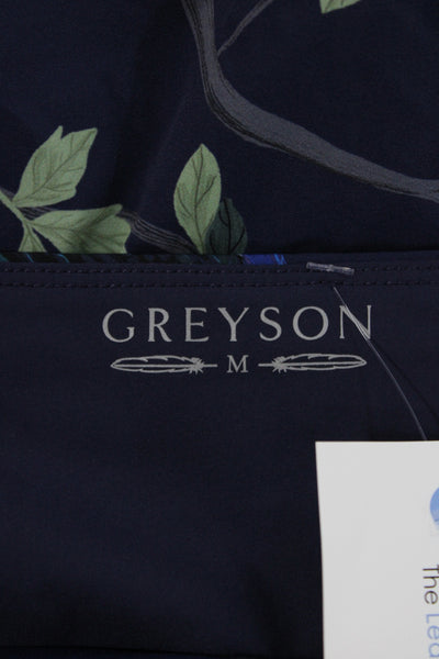 Greyson Women Athletic Blue Floral Peacock Nylon Mini Skort Size M