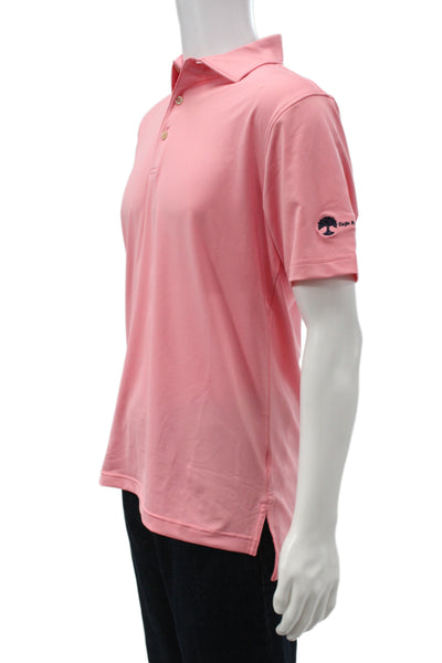 Peter Millar Mens Stretch Short Sleeve Collared Polo Shirt Pink Size S