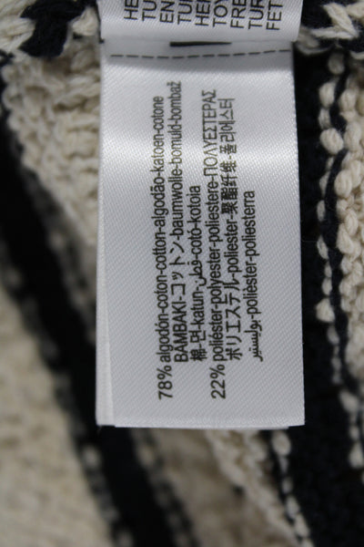 Zara Women Beige Striped V Neck Sleeveless Vest Sweater Size S