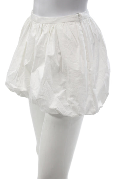 Aligne Womens Mini Skirt White 97% Organic Cotton Zip Solid Spring Size 2