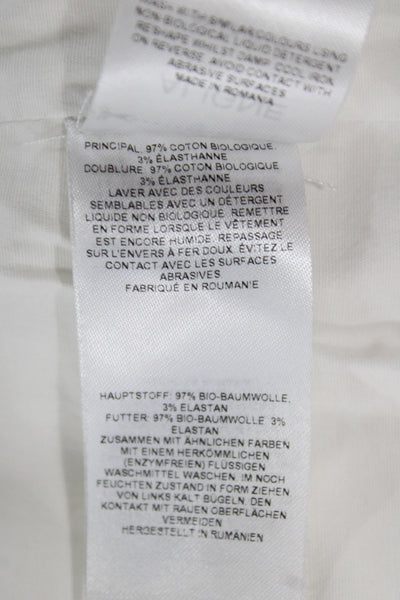 Aligne Womens Mini Skirt White 97% Organic Cotton Zip Solid Spring Size 2