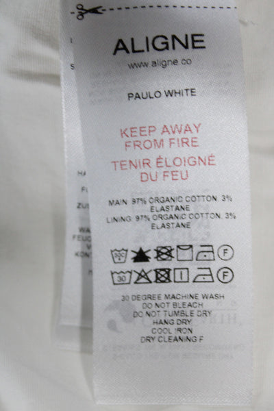 Aligne Womens Mini Skirt White 97% Organic Cotton Zip Solid Spring Size 2