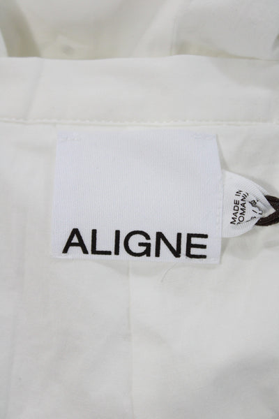 Aligne Womens Mini Skirt White 97% Organic Cotton Zip Solid Spring Size 2