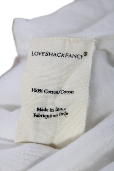 Love Shack Fancy Girls Floral Print Sleeveless Ruffled Dress White Size 10