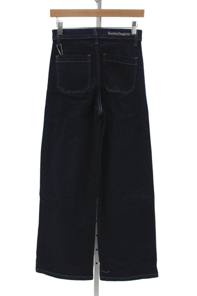 Favorite Daughter Women Wide-Leg Jeans Blue High Rise Inseam 32 Size 25