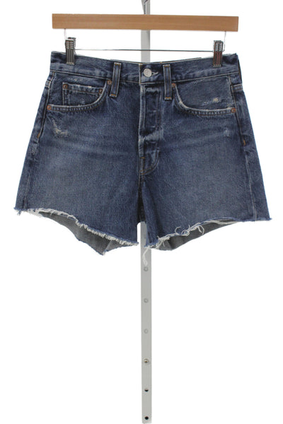 Agolde Womens Cut-Off Shorts Blue 100% Regenerative Cotton Size 24