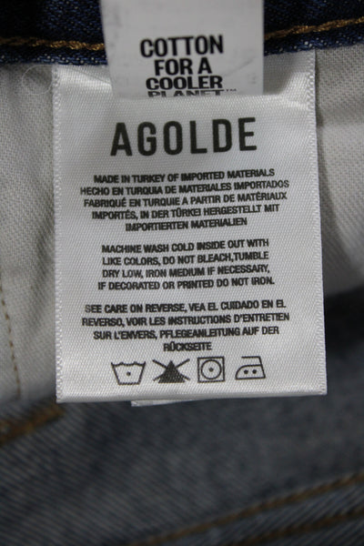 Agolde Womens Cut-Off Shorts Blue 100% Regenerative Cotton Size 24