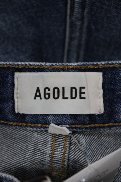 Agolde Womens Cut-Off Shorts Blue 100% Regenerative Cotton Size 24