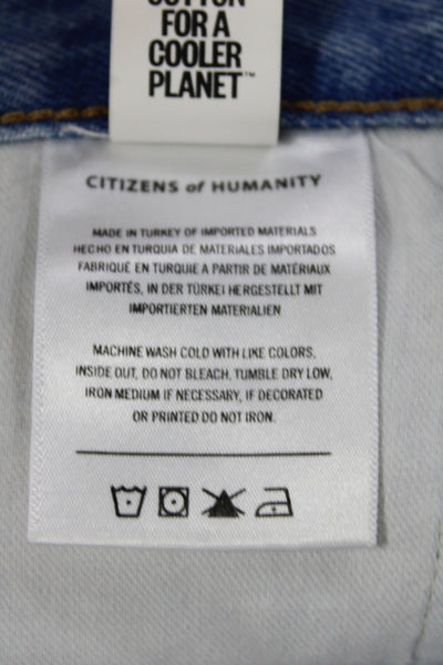 Citizens of Humanity Womens Cut-Off Shorts Blue Regenerative Cotton Size 24