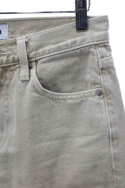 Pistola Women Straight Beige Mid Rise Jeans 100% Cotton Size 24