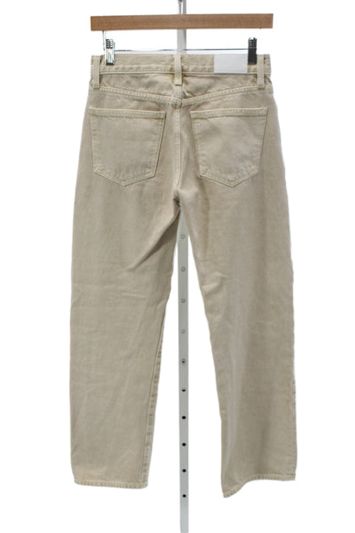 Pistola Women Straight Beige Mid Rise Jeans 100% Cotton Size 24