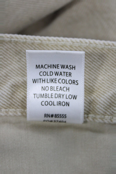 Pistola Women Straight Beige Mid Rise Jeans 100% Cotton Size 24