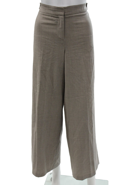 Piazza Sempione Women Dress Pants Beige Virgin Wool Button Size 46