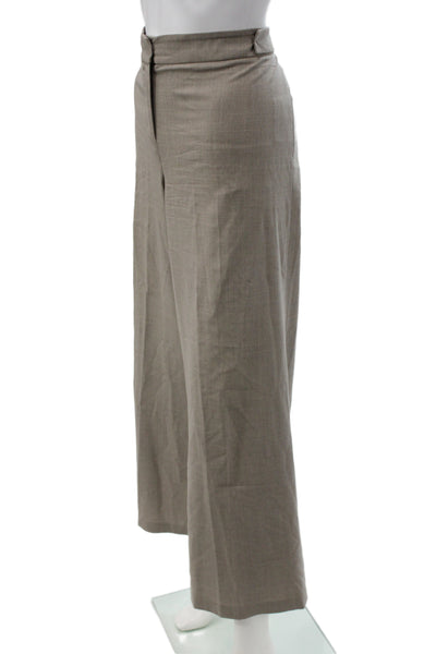 Piazza Sempione Women Dress Pants Beige Virgin Wool Button Size 46