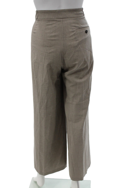 Piazza Sempione Women Dress Pants Beige Virgin Wool Button Size 46