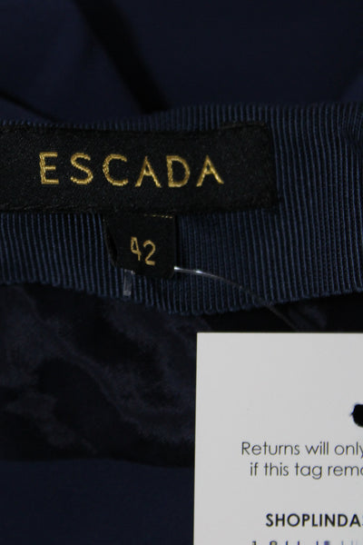 Escada Women Dress Pants Blue Zip Classic 92% Polyamide Size 42