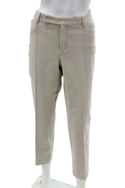 Lafayette 148 New York Women Chino Pants Beige Cotton Inseam 26 Size 12