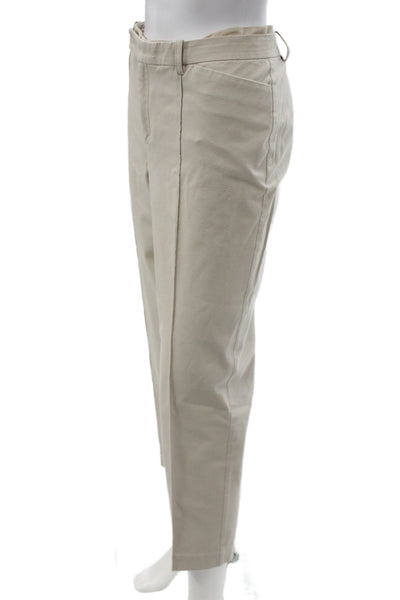 Lafayette 148 New York Women Chino Pants Beige Cotton Inseam 26 Size 12
