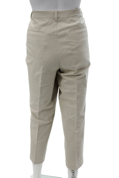Lafayette 148 New York Women Chino Pants Beige Cotton Inseam 26 Size 12