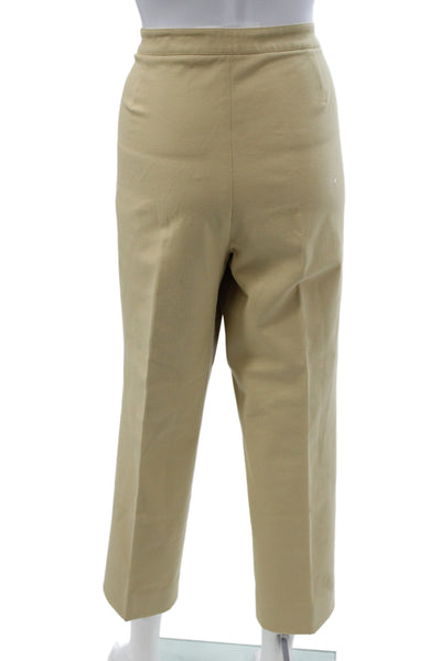 Lafayette 148 New York Women Beige Chino Pants 96% Cotton Zip Size 12