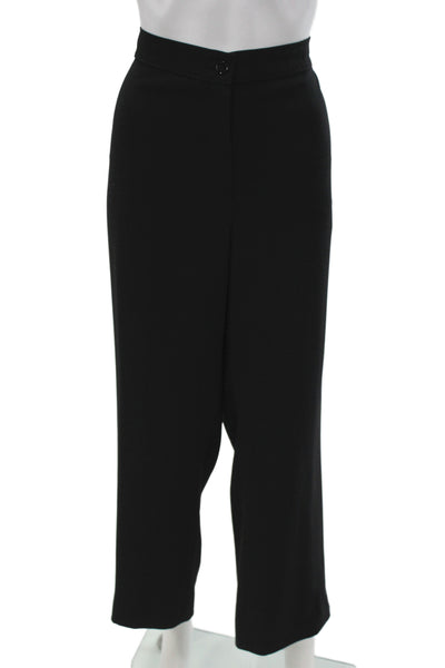 Marina Rinaldi Womens Dress Pants Black Button Solid Polyester Plus Size 14