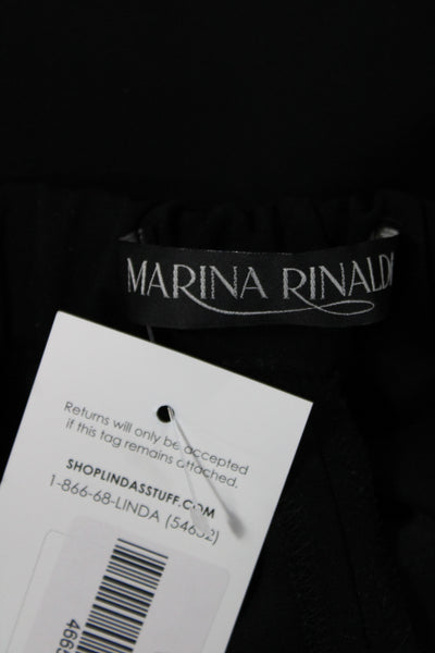 Marina Rinaldi Womens Dress Pants Black Button Solid Polyester Plus Size 14