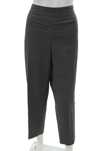 Piazza Sempione Women Dress Pants Gray Canvas Animal Print Zip Size M