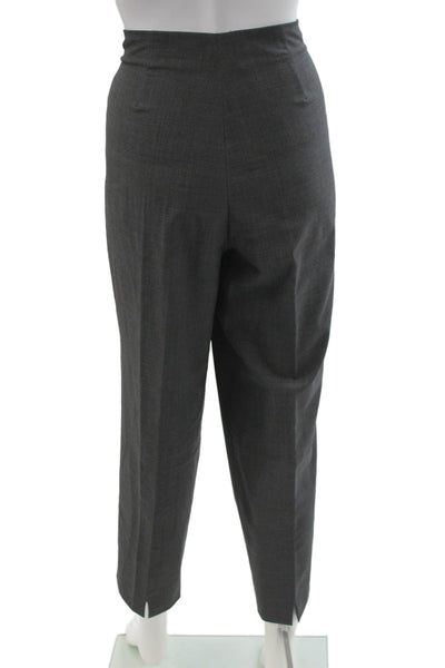 Piazza Sempione Women Dress Pants Gray Canvas Animal Print Zip Size M