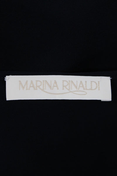 Marina Rinaldi Women Black Basic Scoop Neck Short Sleeve Blouse Plus Size S