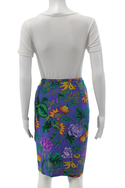 Ellen Tracy Women Wrap Silk Floral Short Skirt Tie Waist Size L
