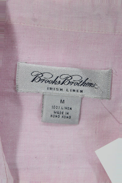 Brooks Brothers Men's Long Sleeves Button Down Shirt Pink Size M