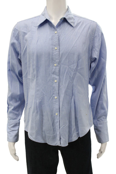 Brooks Brothers Men's Long Sleeves Collared Button Up Shirt Blue Size L