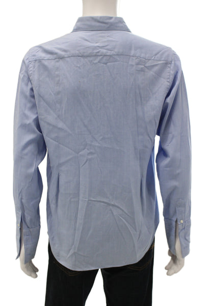 Brooks Brothers Men's Long Sleeves Collared Button Up Shirt Blue Size L