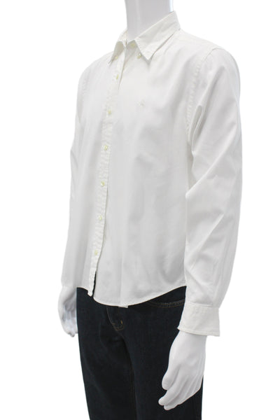 Brooks Brothers Mens Button Down White Cotton Long Sleeve Shirt Size L
