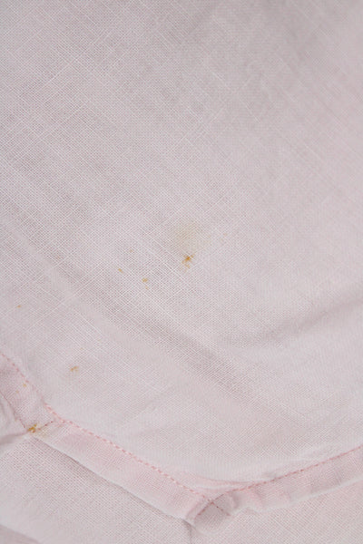 Brooks Brothers Women Striped Linen Button-Up 3/4 Sleeve Pink Size M