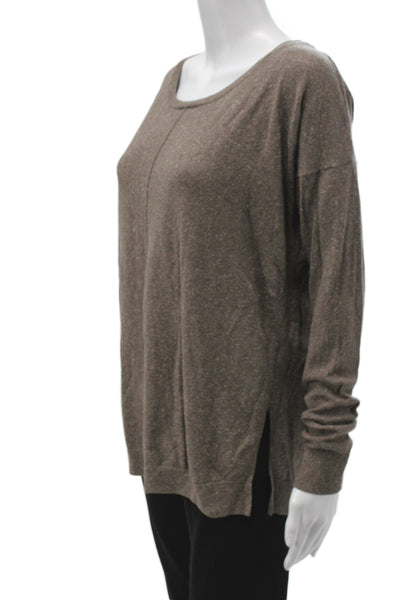 Vince Womens Brown Scoop Neck Pullover Sweater Long Sleeve Size M