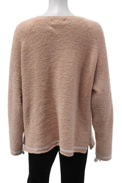 Barefoot Dreams® Womens Pullover Sweater Pink Scoop Neck Cozy Size XL