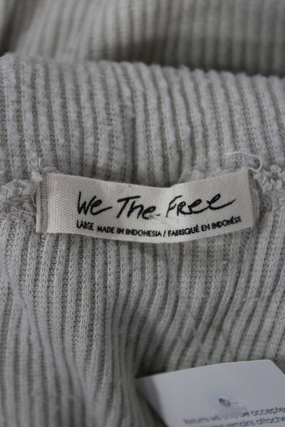 We The Free Women Pullover Sweater Cowl Neck Beige Long Sleeve Size L