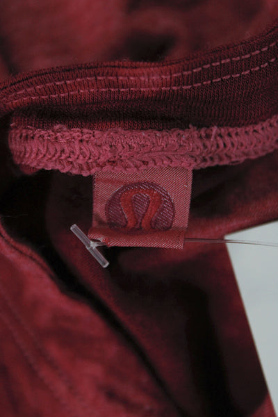 Lululemon Womens Pullover Tee Red Cotton Crew Neck Long Sleeve Tie Dye Size M
